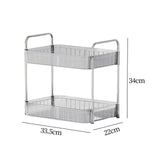 Maxbell Drain Rack 2 Tier Makeup Caddy Stainless Steel Pipe for Table Bedroom Office Clear