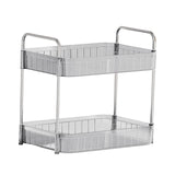 Maxbell Drain Rack 2 Tier Makeup Caddy Stainless Steel Pipe for Table Bedroom Office Clear