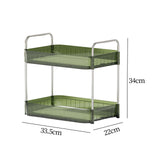 Maxbell Drain Rack 2 Tier Makeup Caddy Stainless Steel Pipe for Table Bedroom Office Green Drain rack
