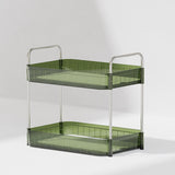 Maxbell Drain Rack 2 Tier Makeup Caddy Stainless Steel Pipe for Table Bedroom Office Green Drain rack