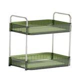Maxbell Drain Rack 2 Tier Makeup Caddy Stainless Steel Pipe for Table Bedroom Office Green Drain rack
