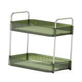 Maxbell Drain Rack 2 Tier Makeup Caddy Stainless Steel Pipe for Table Bedroom Office Green Drain rack