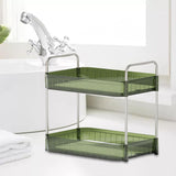 Maxbell Drain Rack 2 Tier Makeup Caddy Stainless Steel Pipe for Table Bedroom Office Green Drain rack