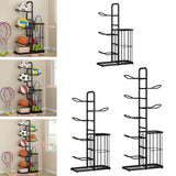 Maxbell Metal Ball Storage Holder Freestanding Basketball Storage Rack for Soccer S