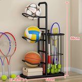 Maxbell Metal Ball Storage Holder Freestanding Basketball Storage Rack for Soccer S