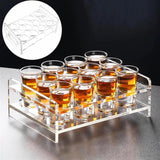 Maxbell Glasses Holder Transparent Glass Display with Handle for Home