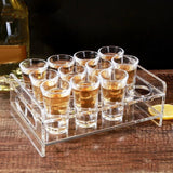 Maxbell Glasses Holder Transparent Glass Display with Handle for Home