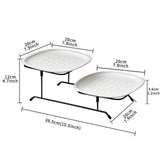 Maxbell Dessert Serving Tray Tabletop Dessert Plate Organizer for Holiday Buffet Number Eight Pattern