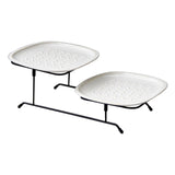 Maxbell Dessert Serving Tray Tabletop Dessert Plate Organizer for Holiday Buffet Number Eight Pattern