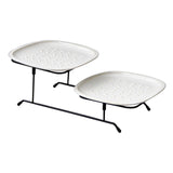 Maxbell Dessert Serving Tray Tabletop Dessert Plate Organizer for Holiday Buffet Number Eight Pattern