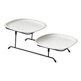 Maxbell Dessert Serving Tray Tabletop Dessert Plate Organizer for Holiday Buffet Number Eight Pattern