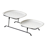 Maxbell Dessert Serving Tray Tabletop Dessert Plate Organizer for Holiday Buffet Number Eight Pattern