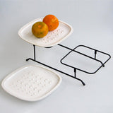 Maxbell Dessert Serving Tray Tabletop Dessert Plate Organizer for Holiday Buffet Number Eight Pattern