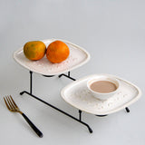 Maxbell Dessert Serving Tray Tabletop Dessert Plate Organizer for Holiday Buffet Number Eight Pattern