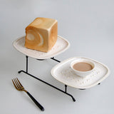 Maxbell Dessert Serving Tray Tabletop Dessert Plate Organizer for Holiday Buffet Number Eight Pattern