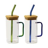 Maxbell Drinking Clear Glasses Birthday Gifts for Iced hot Cold Beverages Green