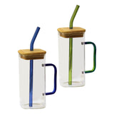 Maxbell Drinking Clear Glasses Birthday Gifts for Iced hot Cold Beverages Green