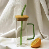 Maxbell Drinking Clear Glasses Birthday Gifts for Iced hot Cold Beverages Green