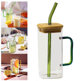 Maxbell Drinking Clear Glasses Birthday Gifts for Iced hot Cold Beverages Green