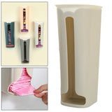 Maxbell Storage Box Grocery Bag Holder Wall Mounted for Restaurant Hotel Pantry Beige