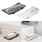 Maxbell Resin Decorative Tray Bathroom Tray Towel Perfume Holder for Coffee Table Black