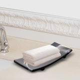 Maxbell Resin Decorative Tray Bathroom Tray Towel Perfume Holder for Coffee Table Black