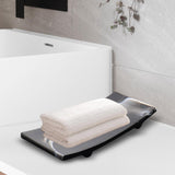 Maxbell Resin Decorative Tray Bathroom Tray Towel Perfume Holder for Coffee Table Black