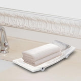 Maxbell Resin Decorative Tray Bathroom Tray Towel Perfume Holder for Coffee Table White