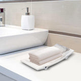 Maxbell Resin Decorative Tray Bathroom Tray Towel Perfume Holder for Coffee Table White