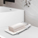 Maxbell Resin Decorative Tray Bathroom Tray Towel Perfume Holder for Coffee Table White