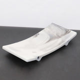 Maxbell Resin Decorative Tray Bathroom Tray Towel Perfume Holder for Coffee Table White