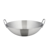 Maxbell Steel Saute Pan Double Handle Utensils Portable Thickened for Household BBQ 28cm
