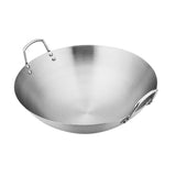 Maxbell Steel Saute Pan Double Handle Utensils Portable Thickened for Household BBQ 32cm