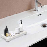 Maxbell Marble Bathroom Trays Jewelry Organizer Decorative for Dresser Candles White