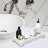 Maxbell Marble Bathroom Trays Jewelry Organizer Decorative for Dresser Candles White