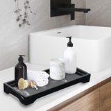 Maxbell Marble Bathroom Trays Jewelry Organizer Decorative for Dresser Candles Black