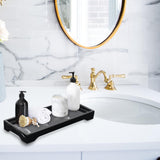 Maxbell Marble Bathroom Trays Jewelry Organizer Decorative for Dresser Candles Black