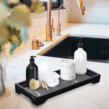 Maxbell Marble Bathroom Trays Jewelry Organizer Decorative for Dresser Candles Black