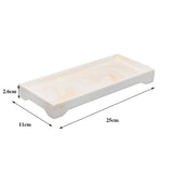 Maxbell Marble Bathroom Trays Jewelry Organizer Decorative for Dresser Candles White Yellow