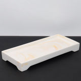 Maxbell Marble Bathroom Trays Jewelry Organizer Decorative for Dresser Candles White Yellow