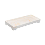 Maxbell Marble Bathroom Trays Jewelry Organizer Decorative for Dresser Candles White Yellow