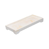 Maxbell Marble Bathroom Trays Jewelry Organizer Decorative for Dresser Candles White Yellow