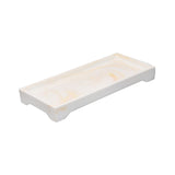 Maxbell Marble Bathroom Trays Jewelry Organizer Decorative for Dresser Candles White Yellow