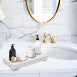 Maxbell Marble Bathroom Trays Jewelry Organizer Decorative for Dresser Candles White Yellow