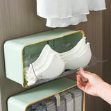 Maxbell Ties Underwear Sock Organizer Box Transparent Wall Hanging Accessories Green