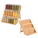 Maxbell Household Wood Seasoning Rack Space Saving Wooden for Cupboard Cabinet