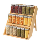 Maxbell Household Wood Seasoning Rack Space Saving Wooden for Cupboard Cabinet