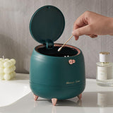 Maxbell Mini Waste Garbage Bin Cleaning Tools for Vanity Tabletop Table Dark green