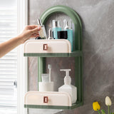 Maxbell Cosmetic Holder Storage Shelf Makeup Display Rack for Kitchen Cupboard Light Green