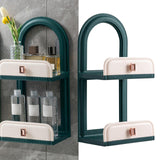 Maxbell Cosmetic Holder Storage Shelf Makeup Display Rack for Kitchen Cupboard Dark Green